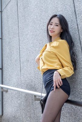 Gadis Taiwan dengan kaki yang cantik – Athena Na Na, seorang gadis cantik dengan kaki yang cantik dalam stoking hitam, pukulan luar (1) (80P)