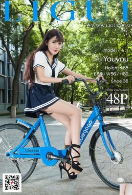 (Ligui Internet Beauty) 20171207 Model Xiaoxiao Basikal Kaki Cantik