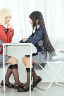 Chunmomo (蠢沫沫) dan Taoliangazhai cosplay Chisato dan Takina – Lycoris Recoil (58P)
