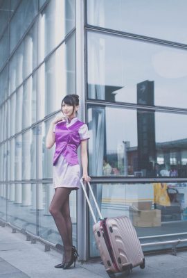 (Foto model) Model Taiwan-Tsai Yixin pakaian pramugari menembak luar (42P)
