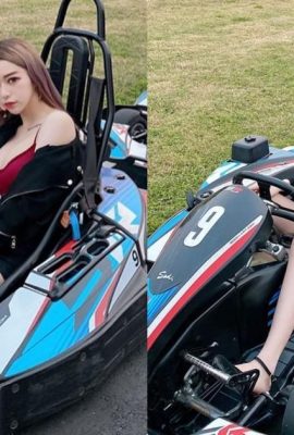 Gadis awek super hot “Olivia Lin Yi” memakai seluar panas dan memandu go-kart di trek lumba (15P)