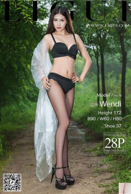 (LiGui Internet Beauty) 2017.09.05 Model Jiajia Kasut Tumit Tinggi Sutera Hitam Kaki Cantik (29P)