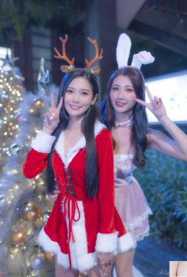 (Bab tambahan mengenai kaki yang cantik) Model kecantikan berkaki panjang Xu Huiling, gadis Krismas dengan kasut tumit tinggi dan kaki yang cantik (103P
