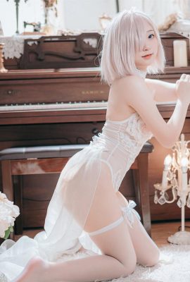 Hualing seksi sutera putih cosplay kaki dan kaki cantik foto stoking seksi (19P)