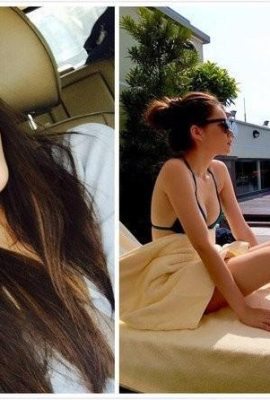 Model cantik Han Shengsheng cantik kecil seksi tersenyum manis di tepi kolam renang (21P)