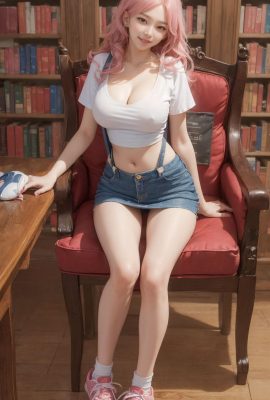 ★PATREON★ (AI dalam realiti maya) Gadis Berbaju T Putih dan Skirt Jean 2