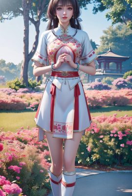 (AI dihasilkan) teratai merah yang unik